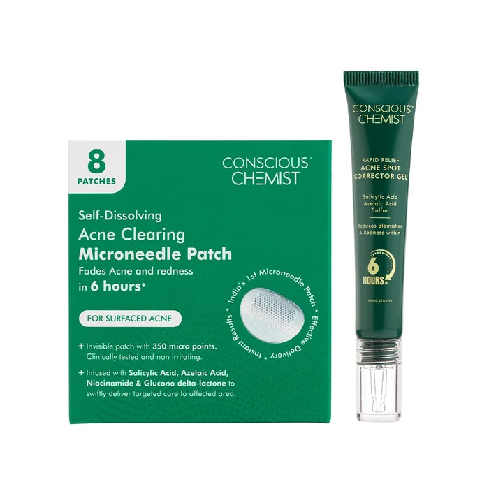 Acne Care Duo | Spot Corrector Gel + Microneedle Patches for Fast Healing & Scar-Free Skin