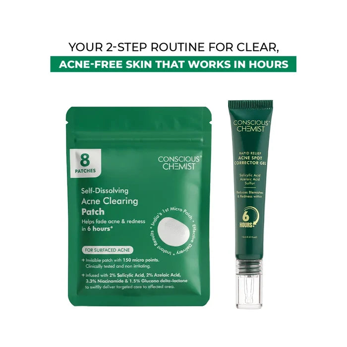 Acne Care Duo | Spot Corrector Gel + Microneedle Patches for Fast Healing & Scar-Free Skin