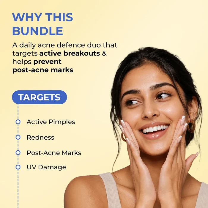 Acne Defence Duo | Acne Spot Corrector Gel & Mineral Sunscreen | flat 50