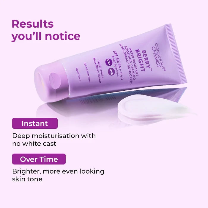 Berry Bright Sunscreen( Pack Of Two ) | SPF 50 PA ++++ & Water Resistant  | Super Saver Sale