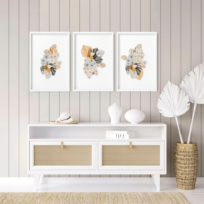Botanical illustration wall decor | set of 3 wall art prints