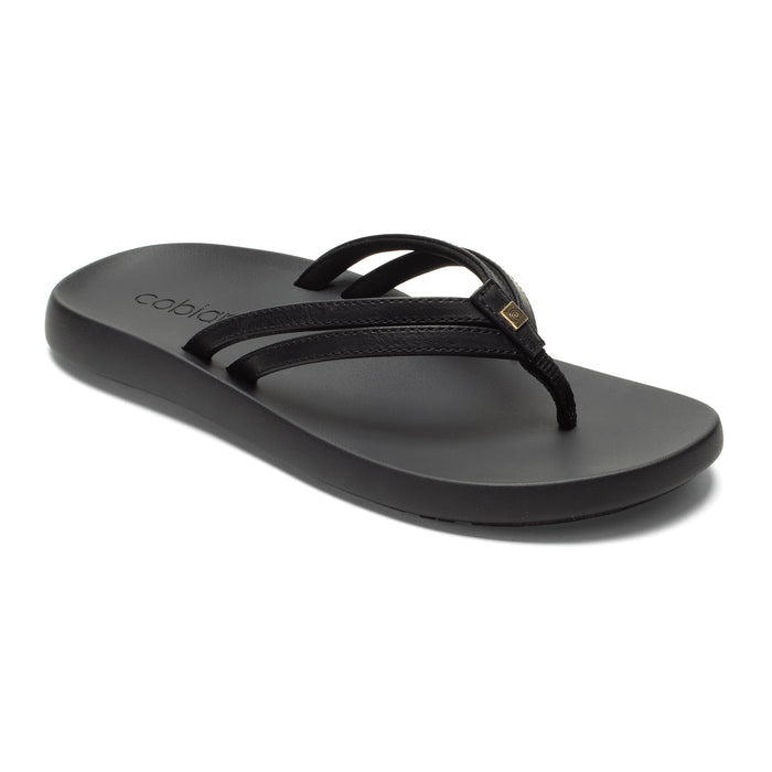 Black sandal with 'Cobian' branding on a white background #color_black