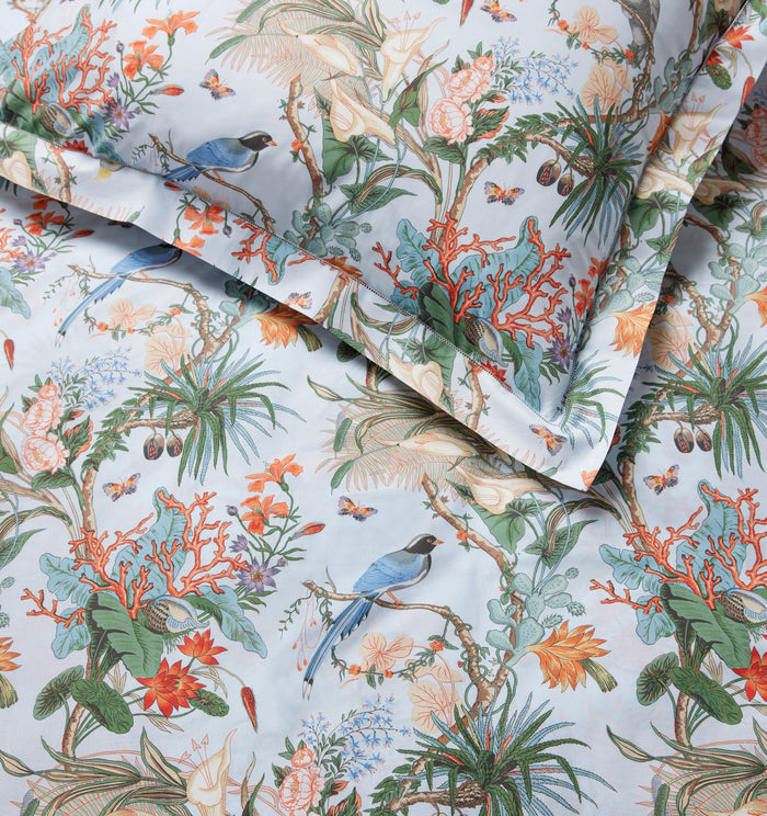 Cinque Terra duvet cover and sham flat lay