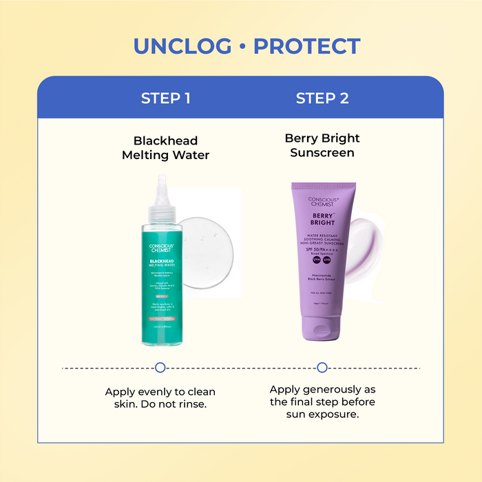 Clear Skin Duo | Blackhead Melting Water & Berry Bright Sunscreen | combo