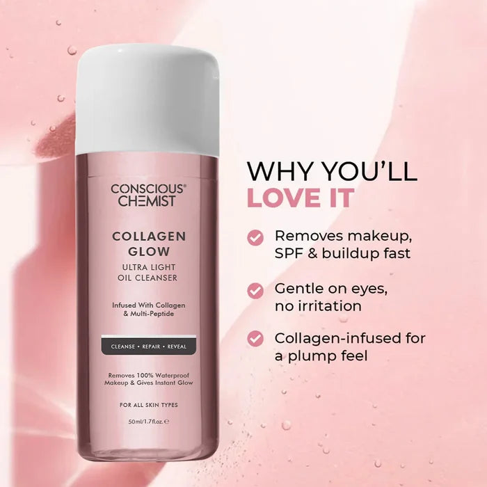 Collagen Glow Ultra-Light Oil Cleanser(Pack of 2) | For Firmer Looking Skin | AF