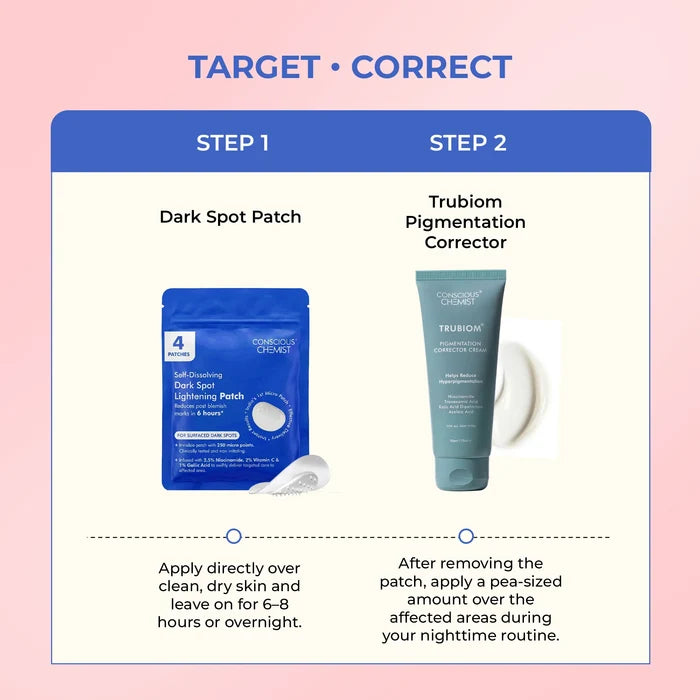 Dark Spot Corrector Duo | Microneedle Patch & Pigmentation Cream | Combo