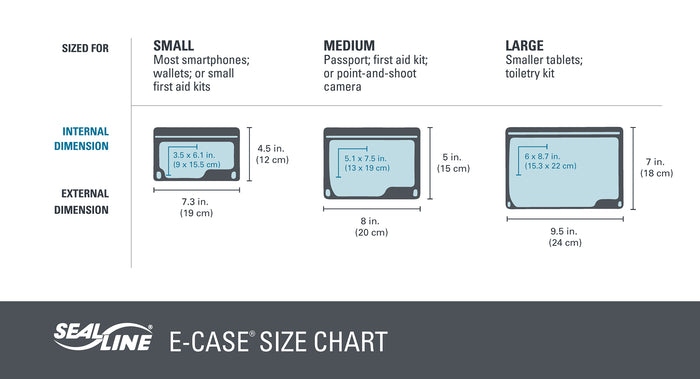 SealLine E-Case | Size Chart