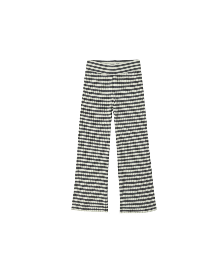 Flare Rib Knit Pant- Midnight Stripe