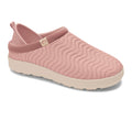 Pink slip-on shoe with a quilted design on a white background #color_mauve