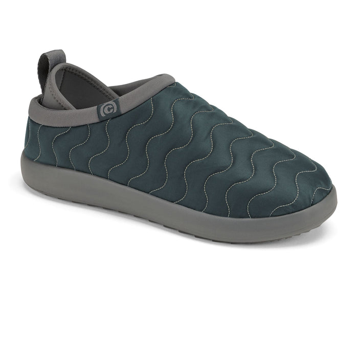 Green slip-on shoe with wavy pattern on a white background Blue and gray slip-on shoe on a white background #color_slate