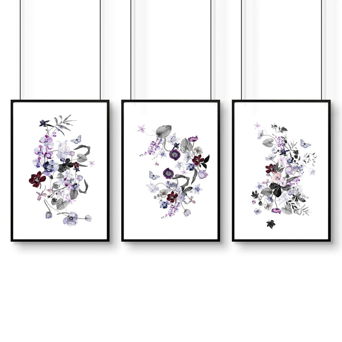 Flower art | set of 3 wall art for Home office decor