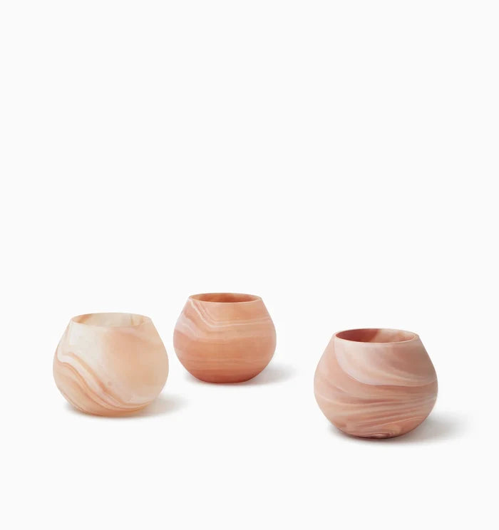 Giove paprika glass blown votive holders