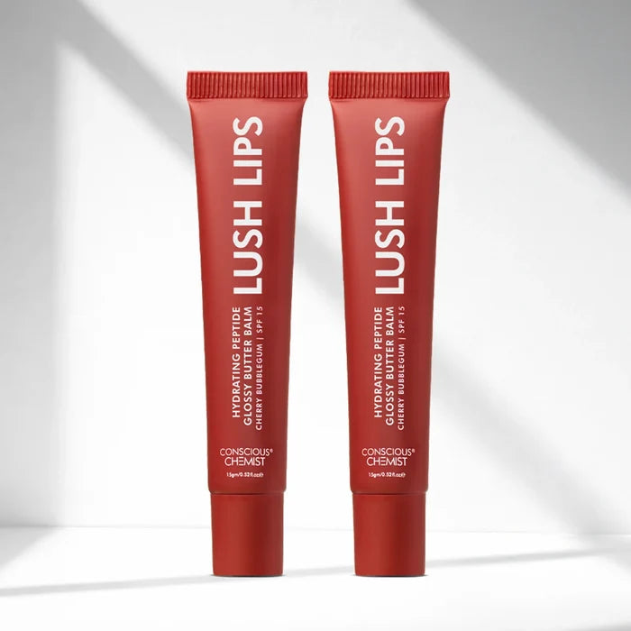Glossy Peptide Lip Balm (Pack Of 2) | Cherry Bubblegum | 12 Hrs Hydration | 2x15 Gms | Best Deal)