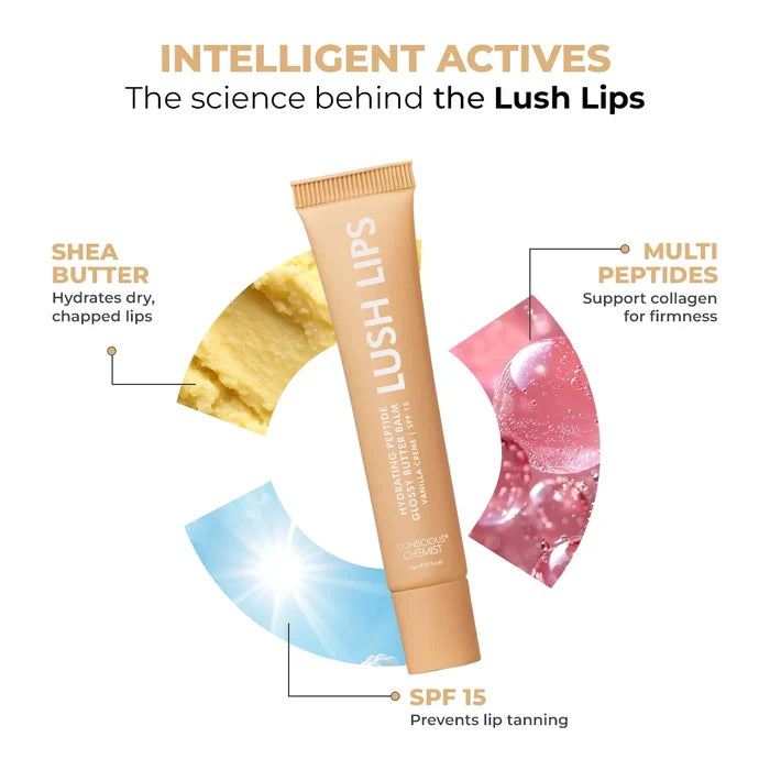 Glossy Peptide Lip Balm (Pack Of 2) | Vanilla | 12 Hrs Hydration | 2x15 Gms | Best Deal