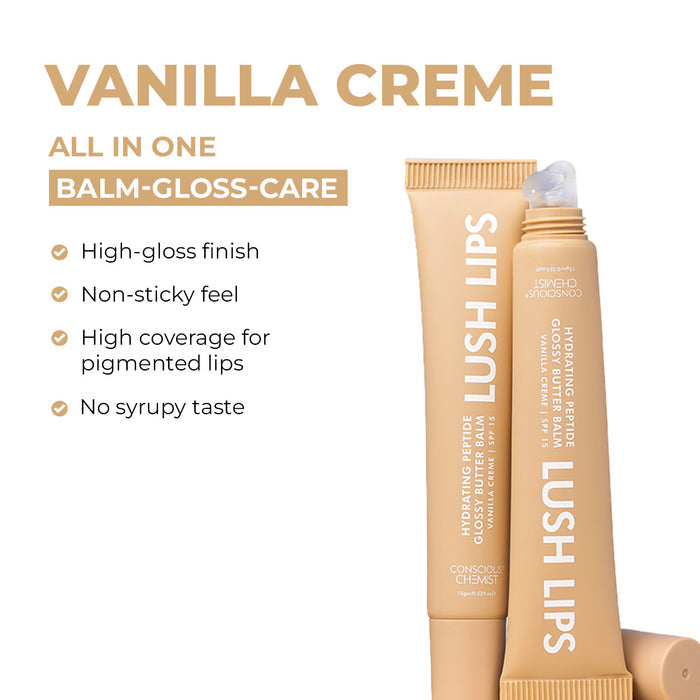 Glossy Peptide Lip Balm (Pack Of 2) | Vanilla | 12 Hrs Hydration  | Super Saver Sale
