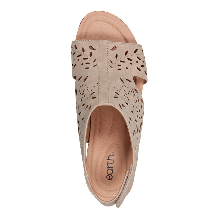 Halin Round Toe Slingback Wedge Sandals