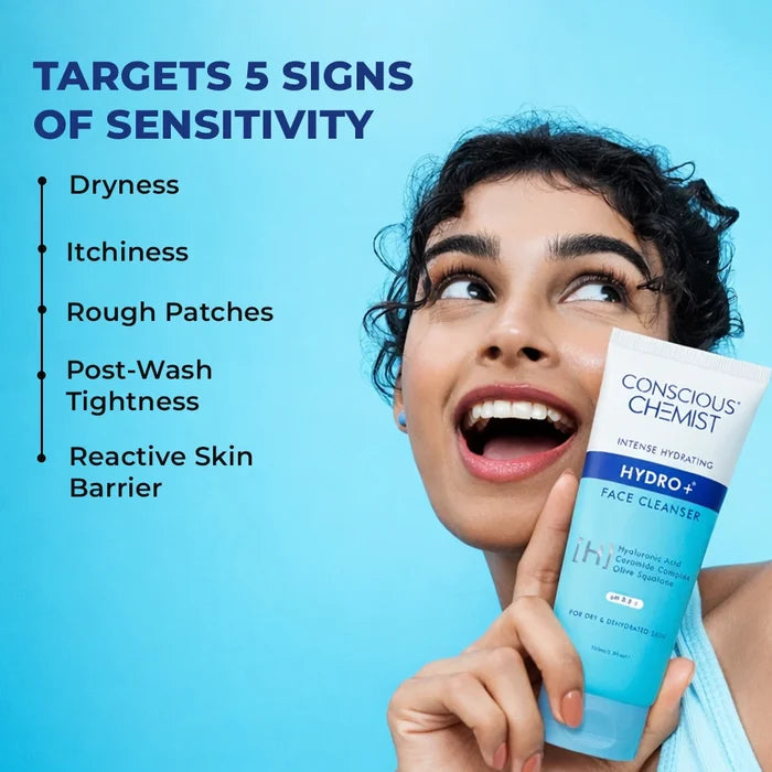 Hydro+ Face Wash( Pack Of Two) | Hyaluronic Acid & Ceramides | 2x100 ml | Best Deal