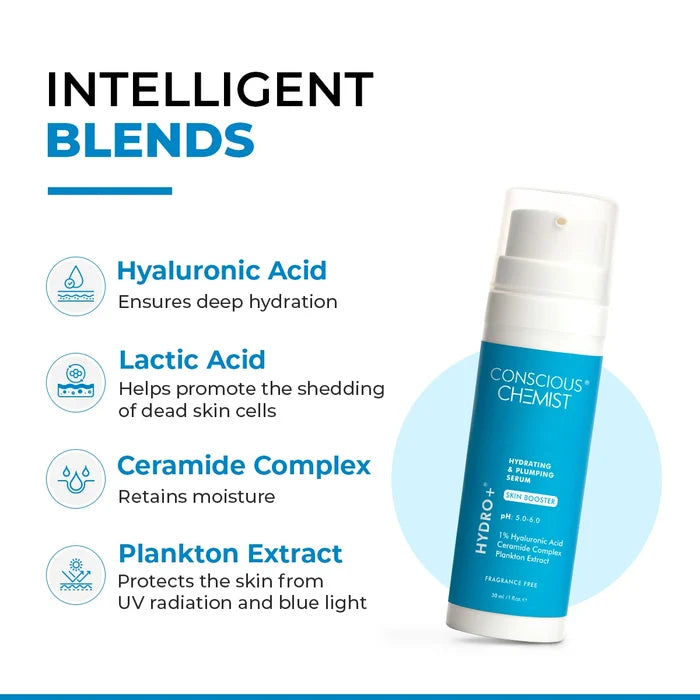 Hydro+ Hydrating & Plumping Serum | 1% Multi-Molecular Hyaluronic Acid | Flash Sale
