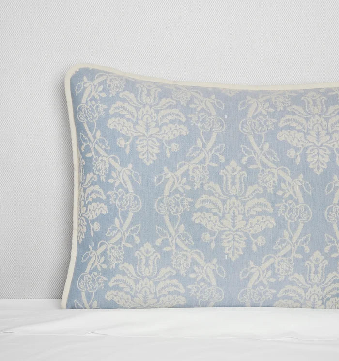 Isabella ivory/sea jacquard sham