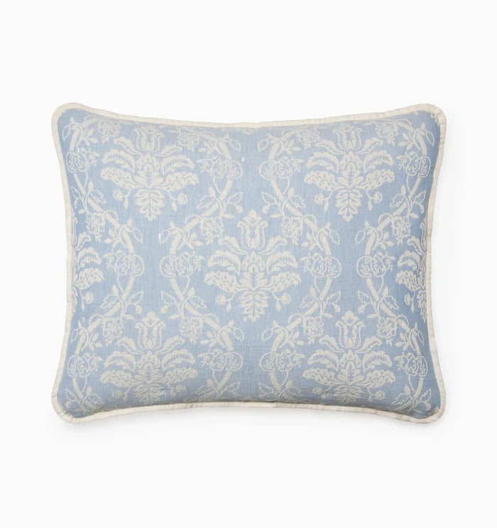 Isabella ivory/sea jacquard sham
