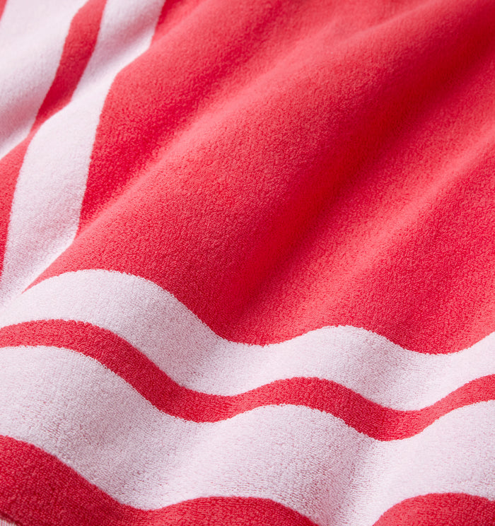Mareta beach towel coral fabric close up