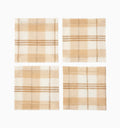 Almond/Oyster Masseria plaid cocktail napkins