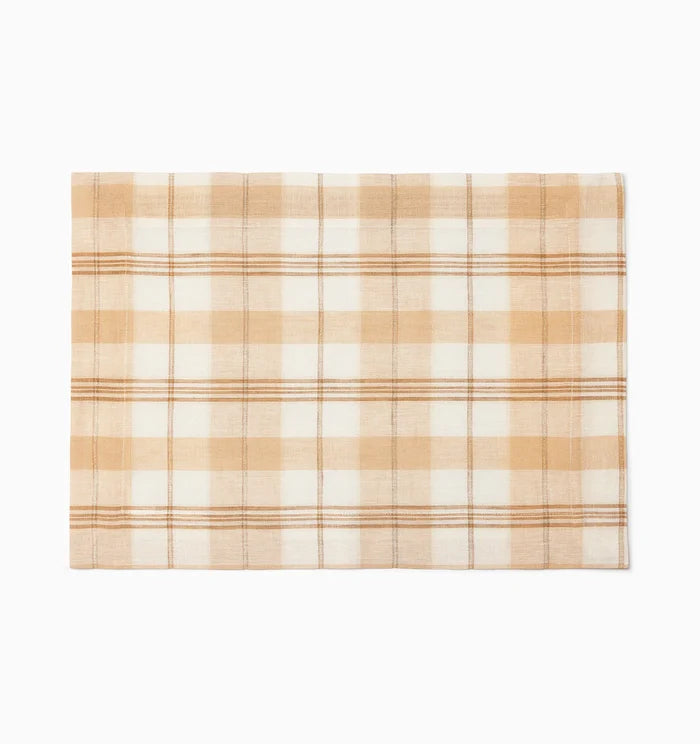 Masseria placemat in almond/oyster on a white background