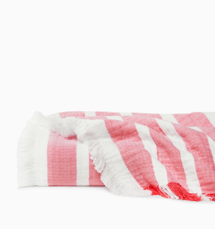 Merlata coral beach blanket folded