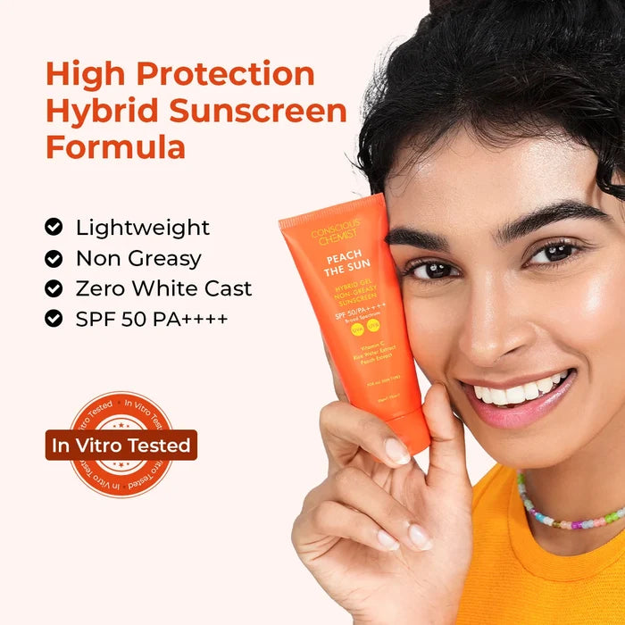 Peach The Sun (Pack Of Two) | SPF 50 PA++++ | 2x50 Gms | Best Deal