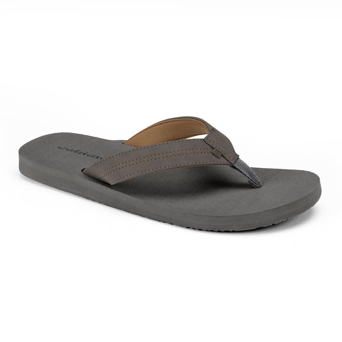 Gray sandal with a brown insole on a white background #color_charcoal