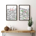 San Francisco print | Set of 2 wall art travel posters