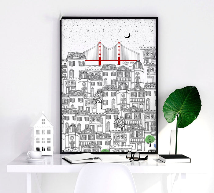 San Francisco print | Set of 2 wall art travel posters