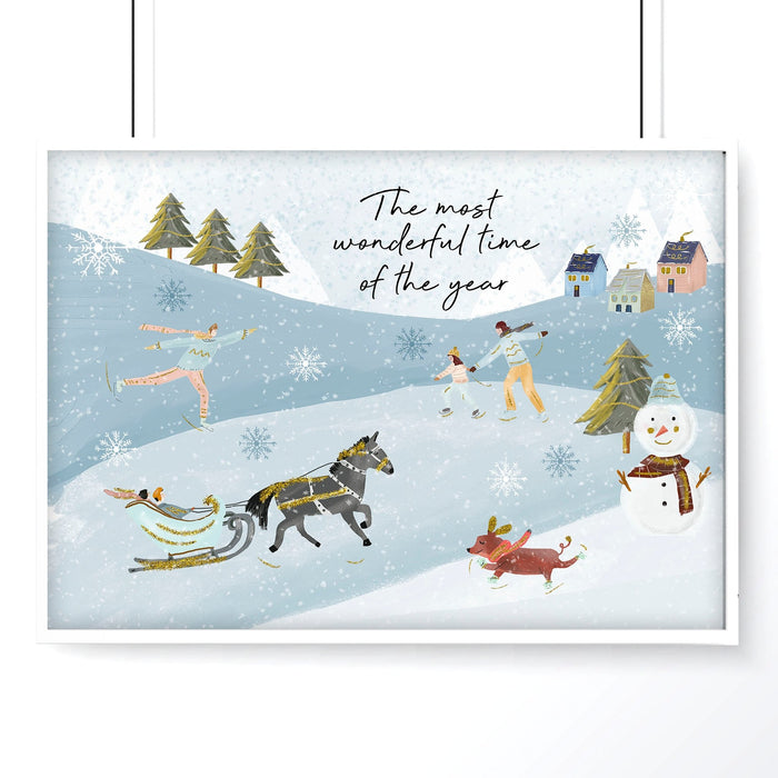Scandi Christmas decor wall art print