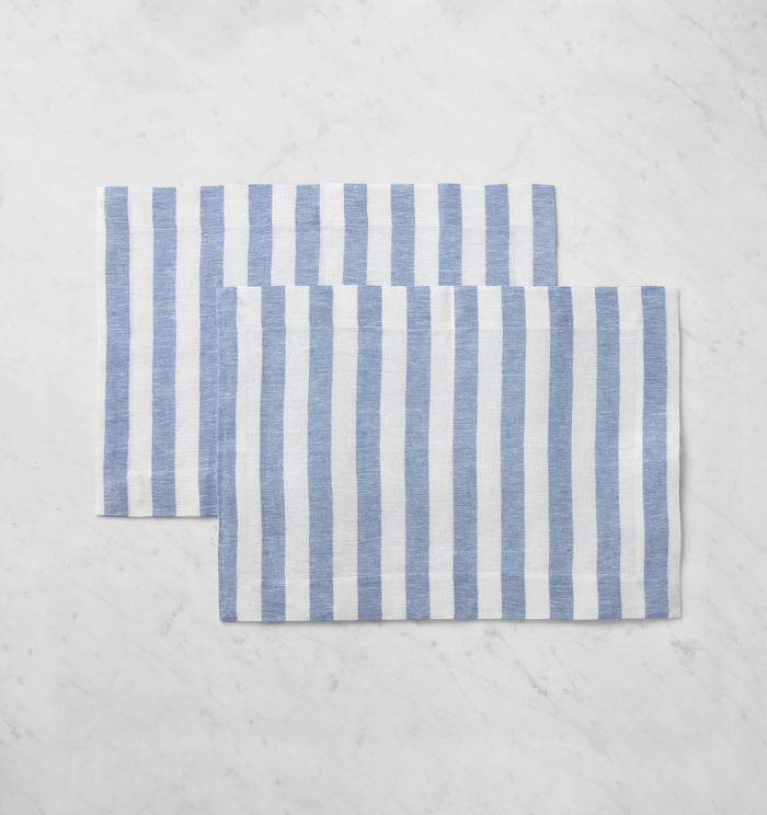 Stramare white/ocean placemats stacked
