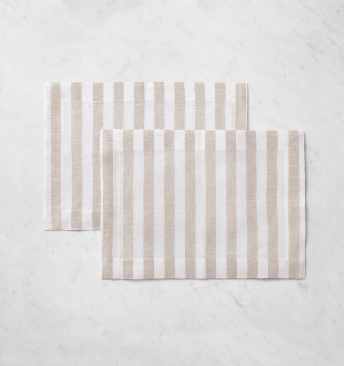 Stramare white/natural placemats stacked