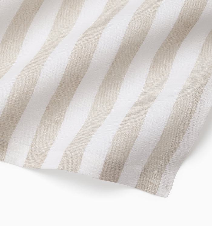 Stramare table runner corner detail shot  in white/natural