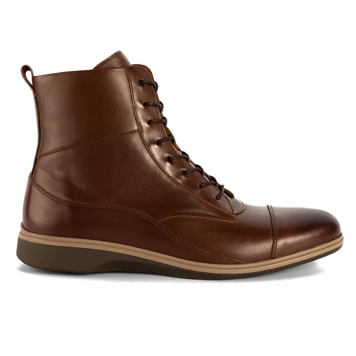 The Boot by Amberjack in Chestnut Brown Leather - Lateral Side View