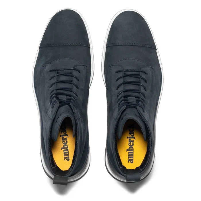 The Boot by Amberjack in Cobalt Blue Nubuck - Top Down View