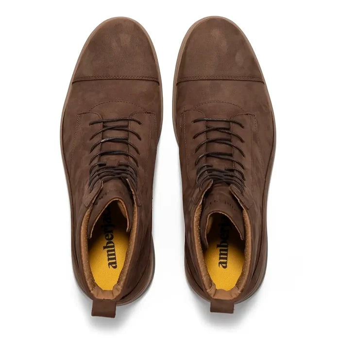 The Boot by Amberjack in Copper Brown Nubuck - Top Down View