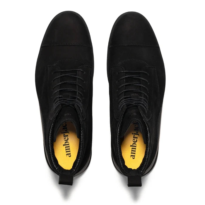 The Boot by Amberjack in Midnight Black Nubuck - Top Down View