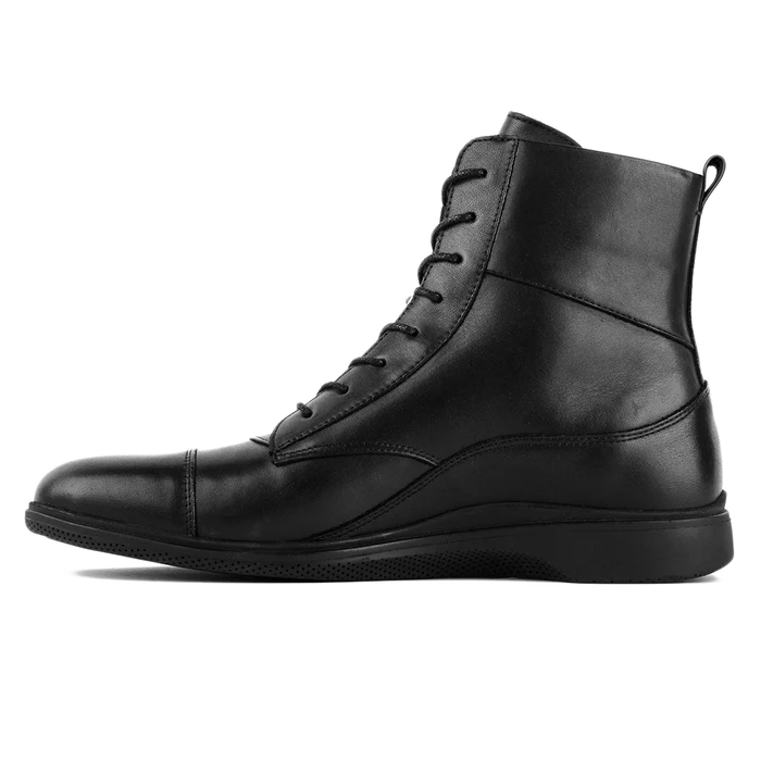 The Boot by Amberjack in Obsidian Black Leather - Medial View