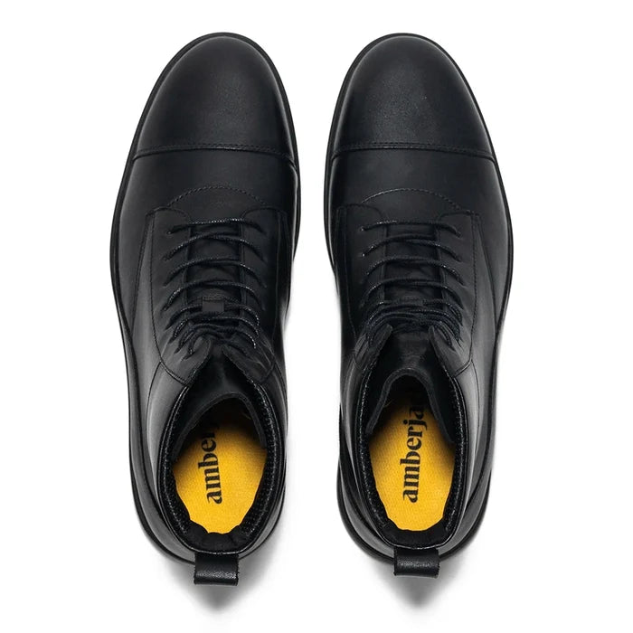The Boot by Amberjack in Obsidian Black Leather - Top Down View