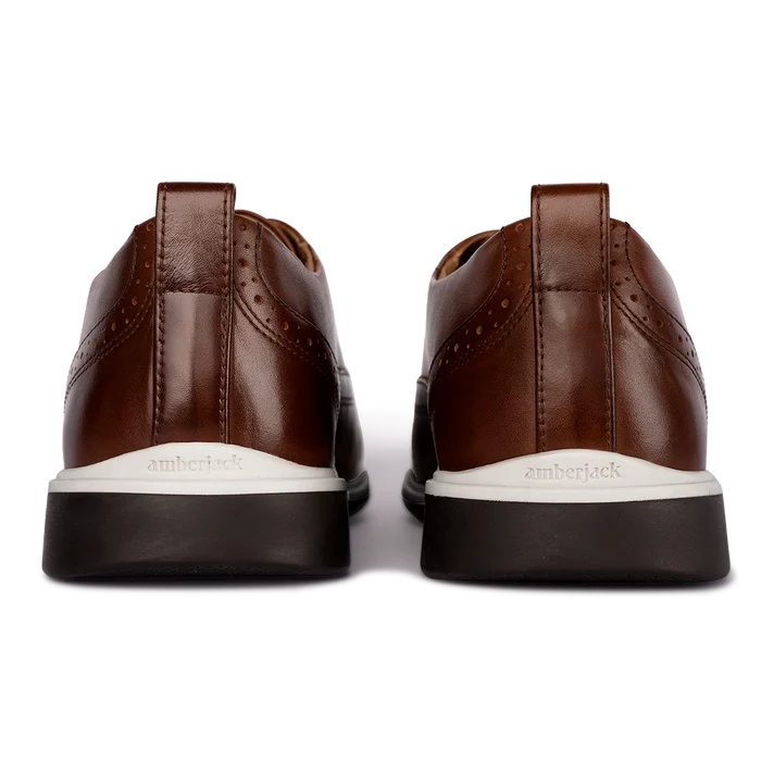 The Cap-Toe in Coffee Brown by Amberjack - Back View