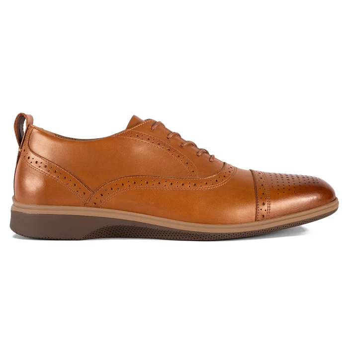 The Cap-Toe in Honey Tan by Amberjack - Medial View