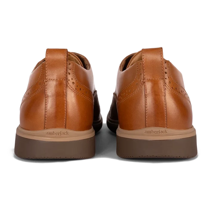 The Cap-Toe in Honey Tan by Amberjack - Back View