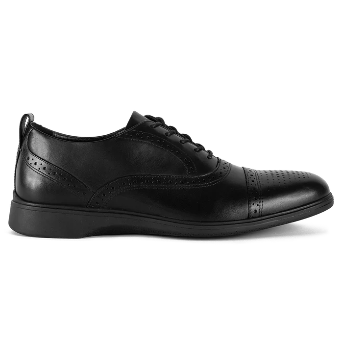 The Cap-Toe in Obsidian Black by Amberjack - Lateral View