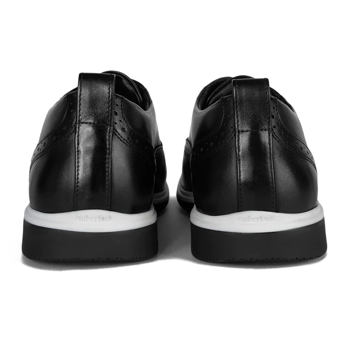 The Cap-Toe in Onyx Black and White by Amberjack - Back View