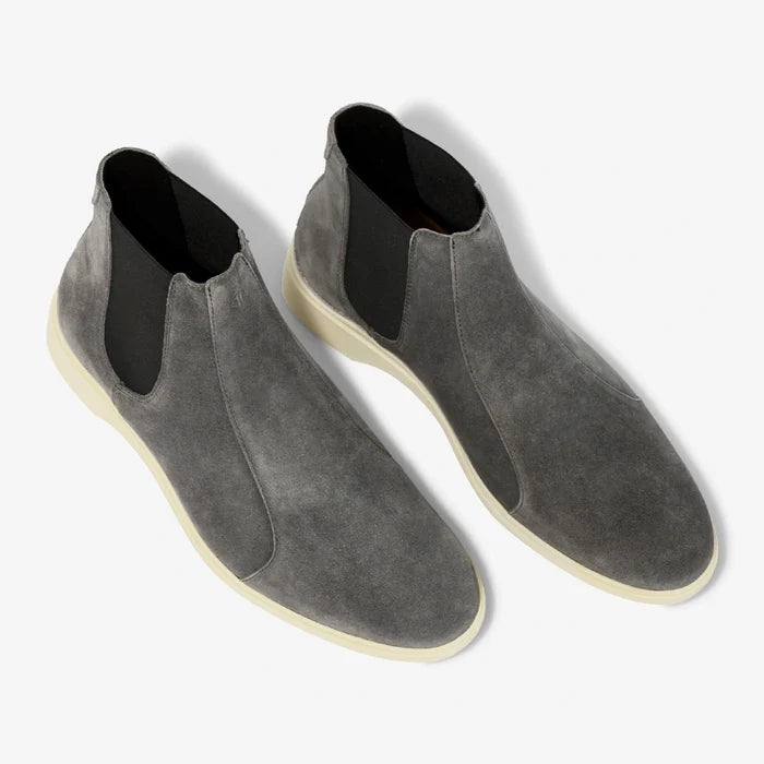 The Chelsea by Amberjack in Carbon Grey Suede - Three Quarter Angle