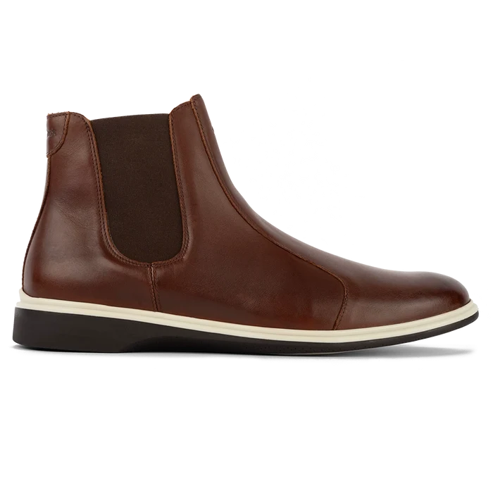 The Chelsea Boot by Amberjack in Coffee Brown Leather - Lateral Side View