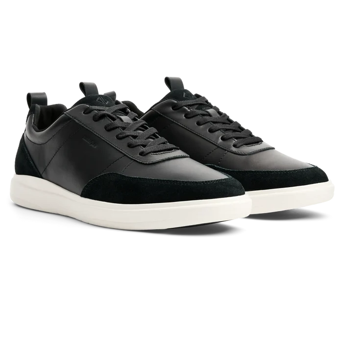 The Court in Onyx leather & suede 3/4 view